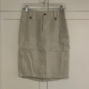 J. Crew Natural Linen Pencil Skirt
